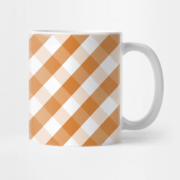 Terra Cotta Orange and White Check Gingham Plaid by squeakyricardo